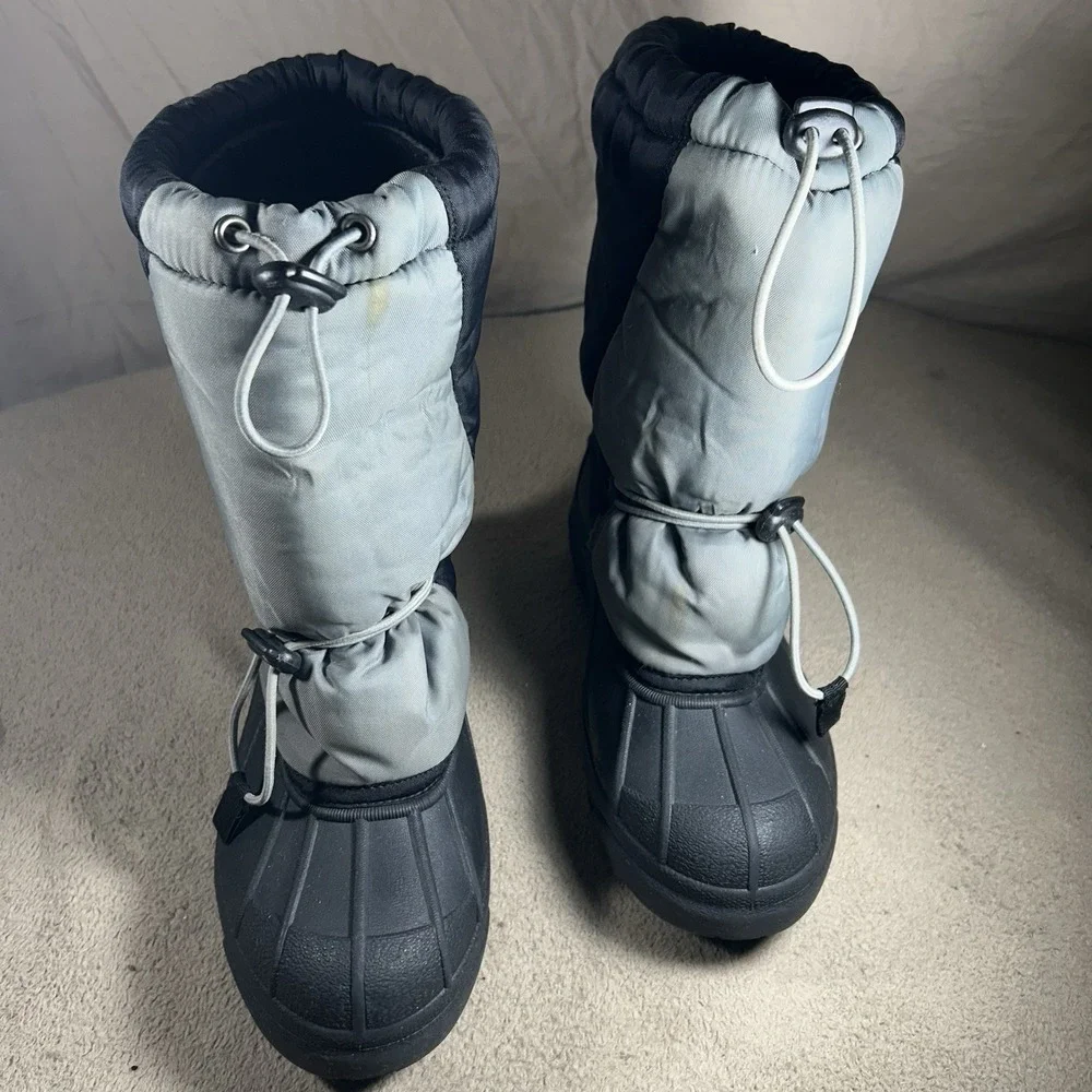 Columbia Moonridge II Snow Boots Youth 5 Black Gray Insulated Winter Kids